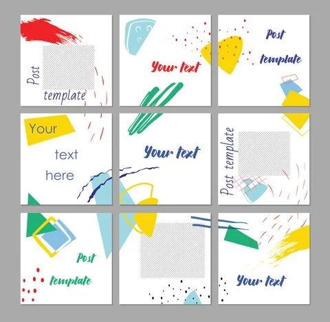 Trendy abstract template for posts on social networks. Stock Illustration
