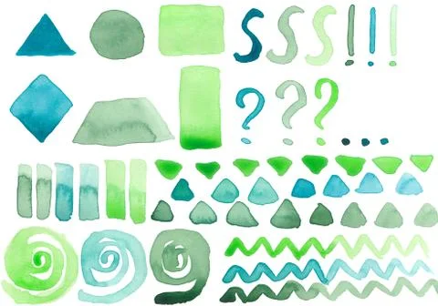 Trendy abstract watercolor pattern with question marks. Stock Illustration