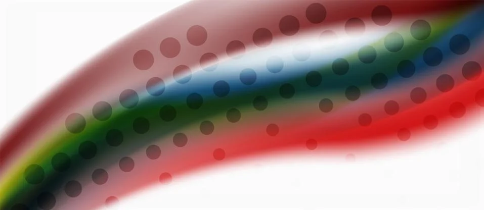 Trendy abstract wave blur pattern, multicolored lines on white background for Stock Illustration