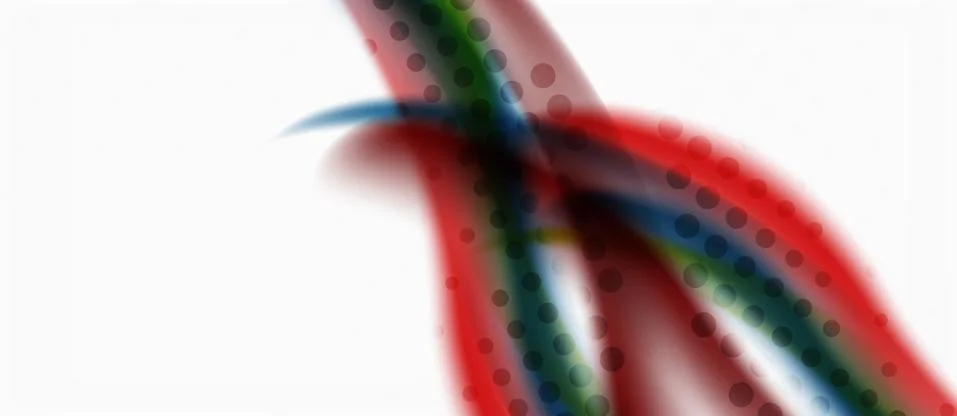 Trendy abstract wave blur pattern, multicolored lines on white background for Stock Illustration