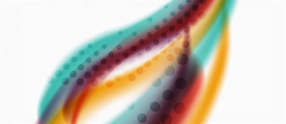 Trendy abstract wave blur pattern, multicolored lines on white background for Illustrazione stock