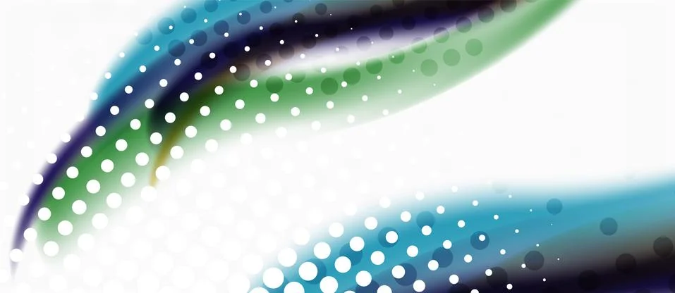 Trendy abstract wave blur pattern, multicolored lines on white background for Stock Illustration