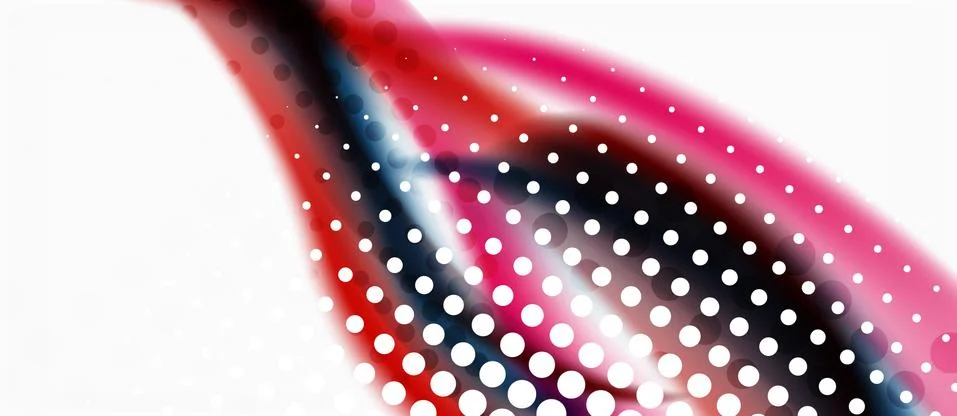 Trendy abstract wave blur pattern, multicolored lines on white background for Stock Illustration