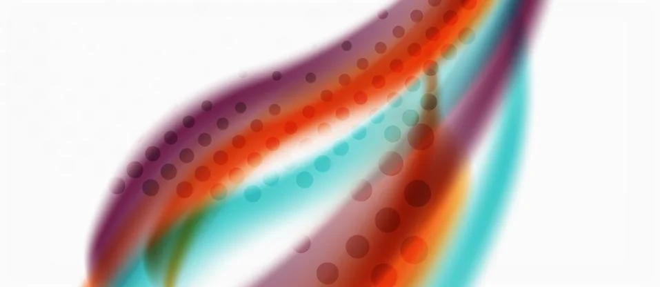 Trendy abstract wave blur pattern, multicolored lines on white background for Illustrazione stock