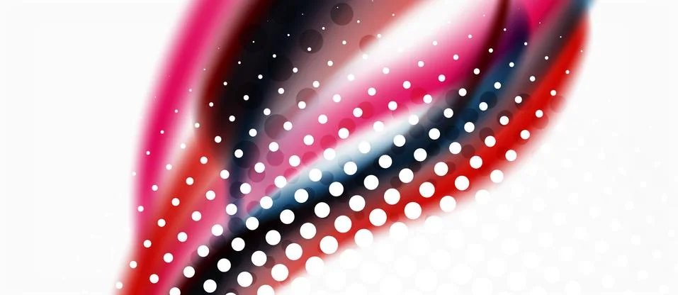 Trendy abstract wave blur pattern, multicolored lines on white background for イラスト素材