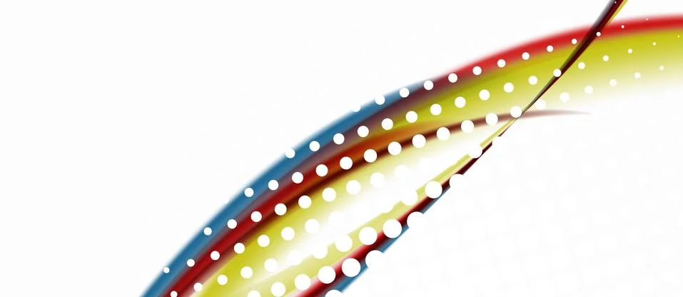 Trendy abstract wave blur pattern, multicolored lines on white background for Stock Illustration