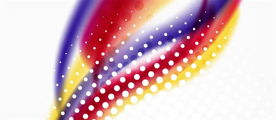 Trendy abstract wave blur pattern, multicolored lines on white background for 스톡 일러스트