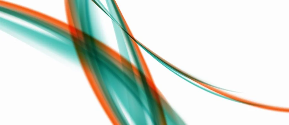 Trendy abstract wave blur pattern, multicolored lines on white background for イラスト素材