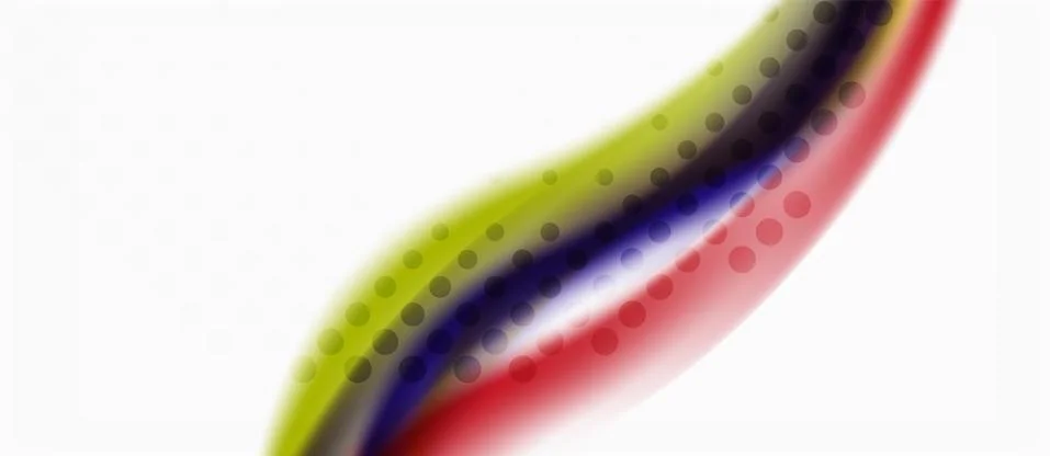 Trendy abstract wave blur pattern, multicolored lines on white background for Illustrazione stock