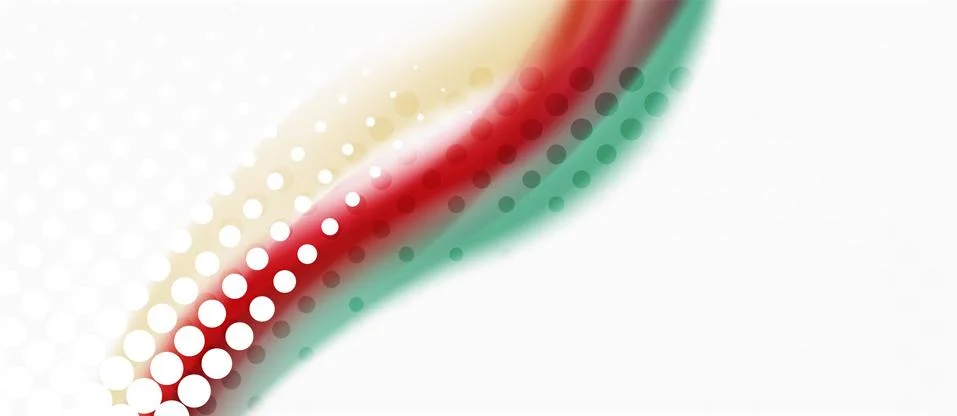 Trendy abstract wave blur pattern, multicolored lines on white background for イラスト素材