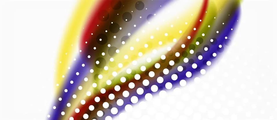 Trendy abstract wave blur pattern, multicolored lines on white background for 스톡 일러스트