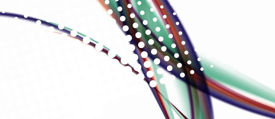 Trendy abstract wave blur pattern, multicolored lines on white background for Stock Illustration