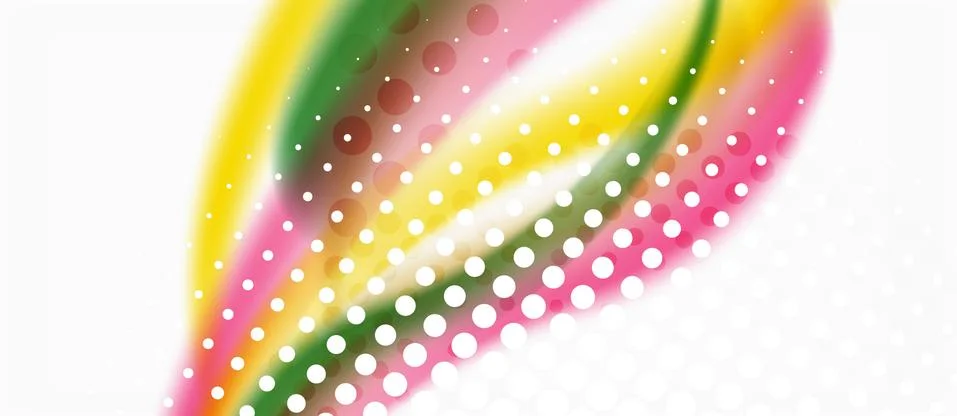 Trendy abstract wave blur pattern, multicolored lines on white background for Stock Illustration