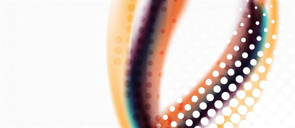 Trendy abstract wave blur pattern, multicolored lines on white background for Stock Illustration