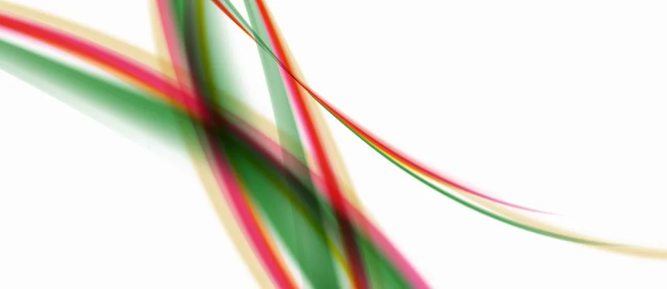 Trendy abstract wave blur pattern, multicolored lines on white background for Stock Illustration