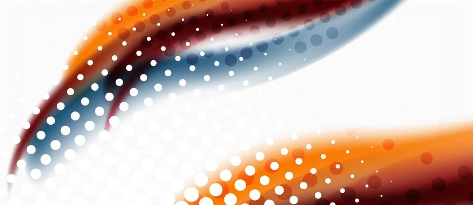 Trendy abstract wave blur pattern, multicolored lines on white background for Stock Illustration