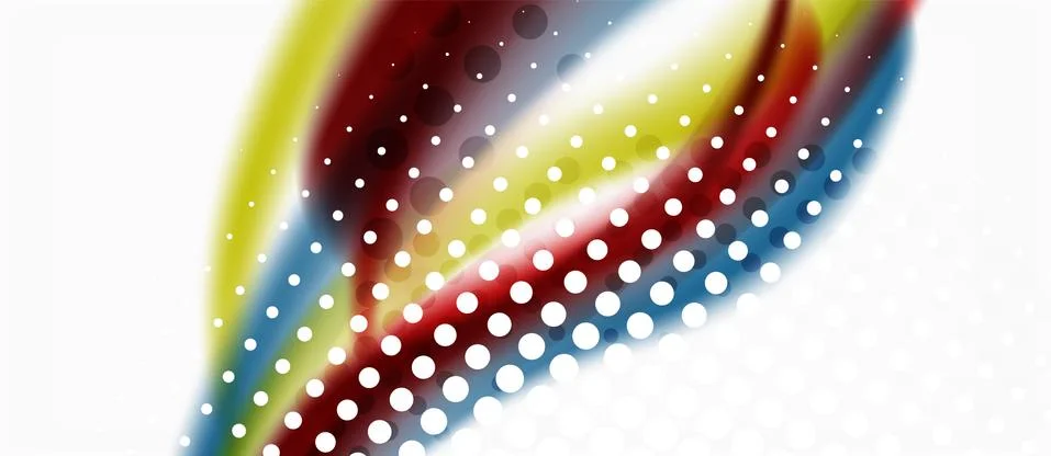 Trendy abstract wave blur pattern, multicolored lines on white background for Illustrazione stock