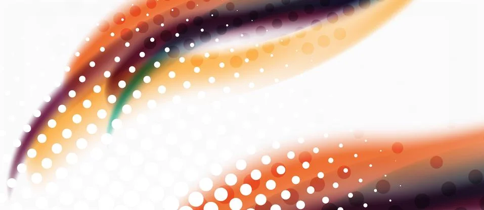 Trendy abstract wave blur pattern, multicolored lines on white background for Stock Illustration