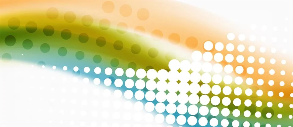 Trendy abstract wave blur pattern, multicolored lines on white background for イラスト素材