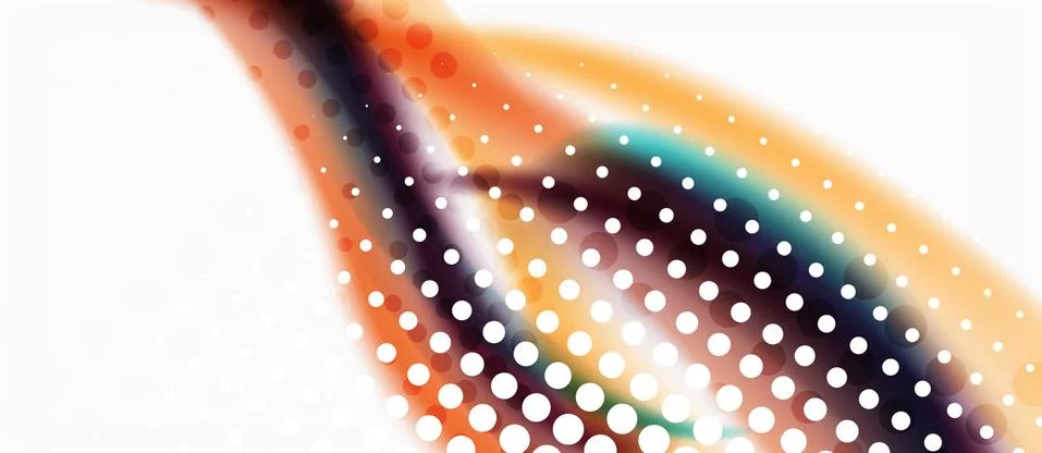 Trendy abstract wave blur pattern, multicolored lines on white background for Stock Illustration