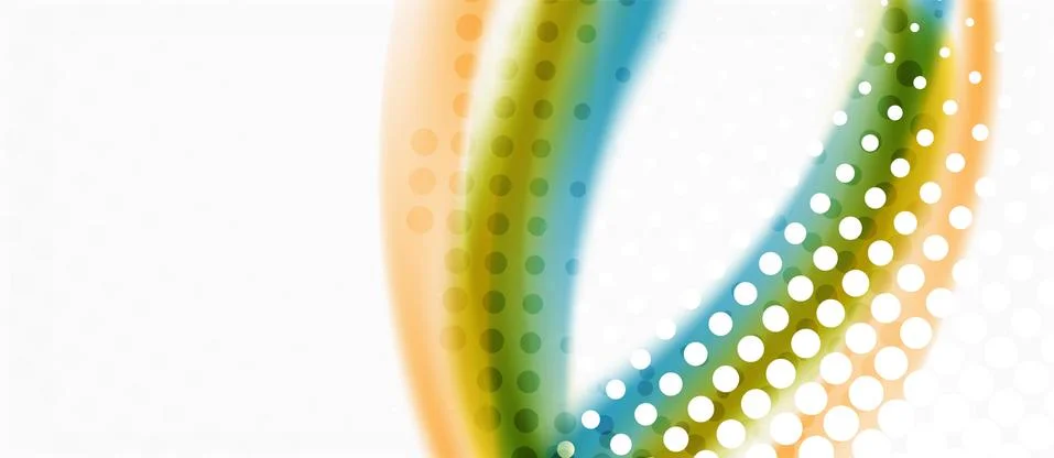 Trendy abstract wave blur pattern, multicolored lines on white background for Illustrazione stock
