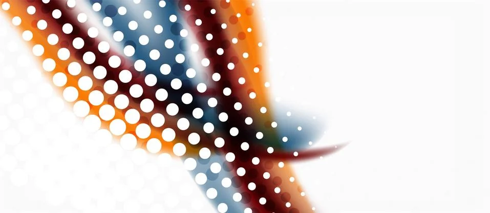 Trendy abstract wave blur pattern, multicolored lines on white background for 스톡 일러스트