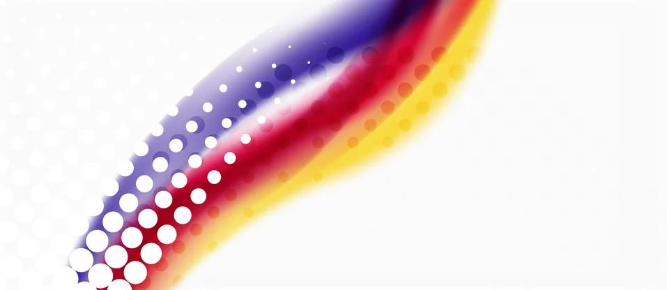 Trendy abstract wave blur pattern, multicolored lines on white background for Stock Illustration