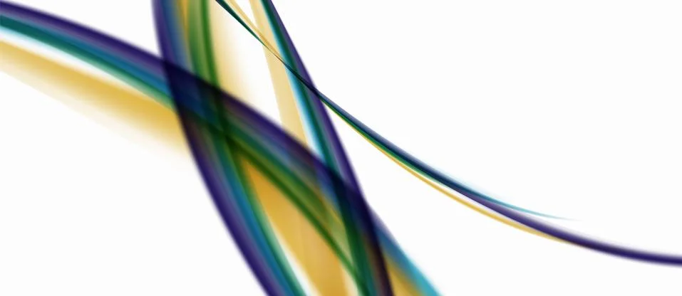 Trendy abstract wave blur pattern, multicolored lines on white background for イラスト素材