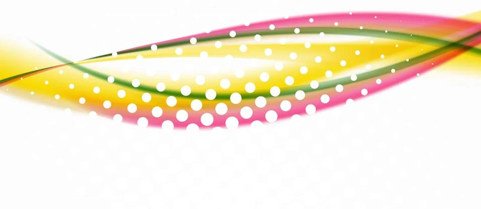 Trendy abstract wave blur pattern, multicolored lines on white background for Stock Illustration