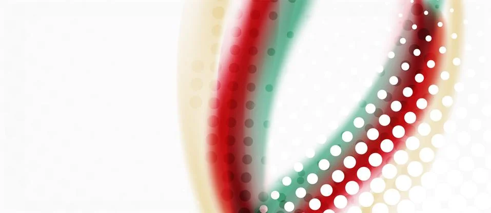 Trendy abstract wave blur pattern, multicolored lines on white background for Stock Illustration