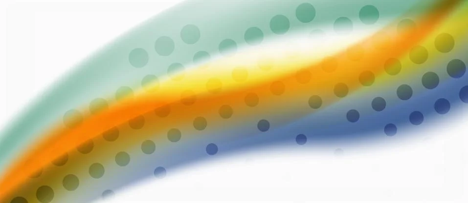 Trendy abstract wave blur pattern, multicolored lines on white background for Stock Illustration