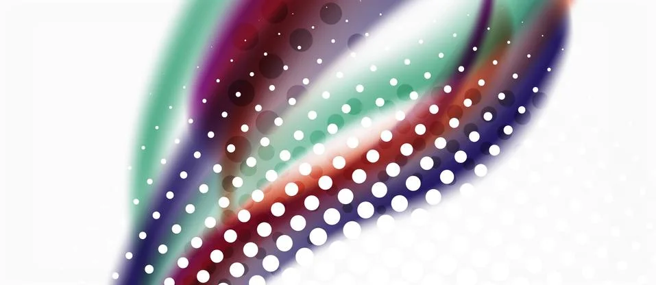 Trendy abstract wave blur pattern, multicolored lines on white background for Stock Illustration