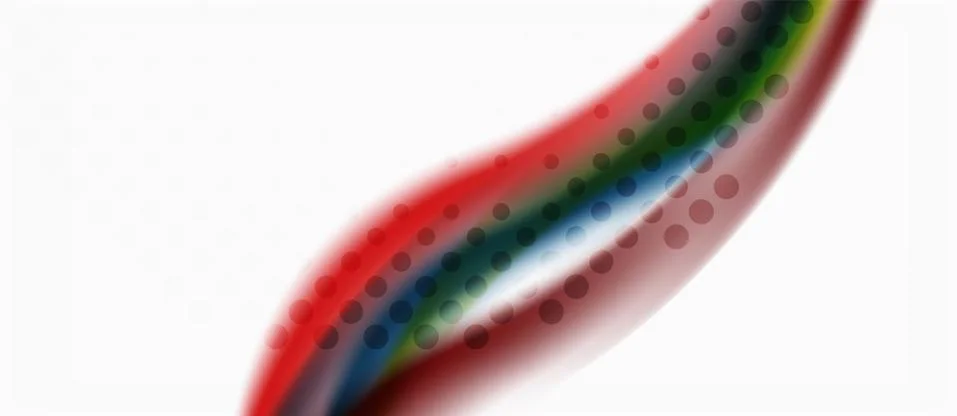 Trendy abstract wave blur pattern, multicolored lines on white background for イラスト素材
