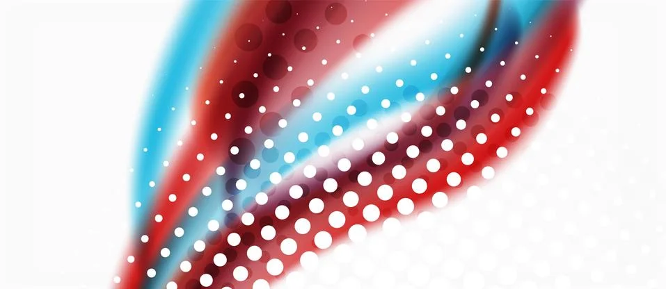 Trendy abstract wave blur pattern, multicolored lines on white background for Stock Illustration