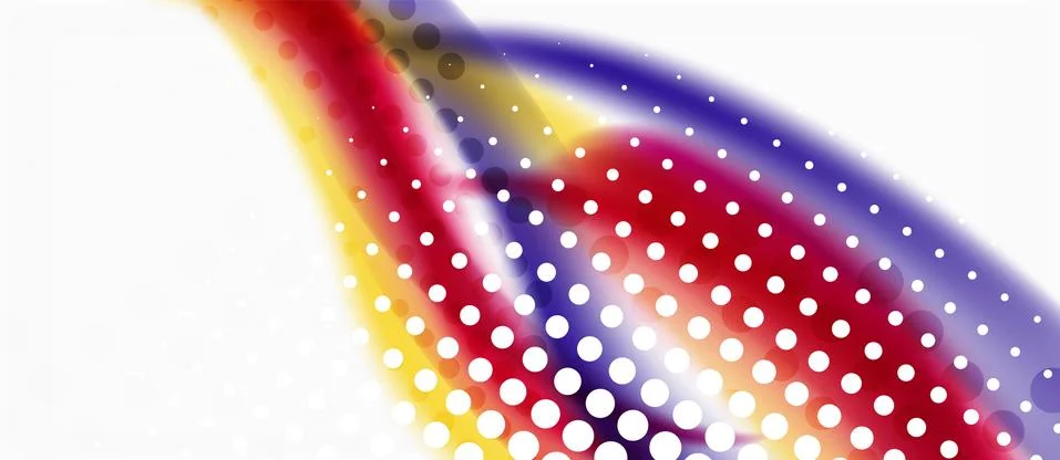 Trendy abstract wave blur pattern, multicolored lines on white background for Stock Illustration