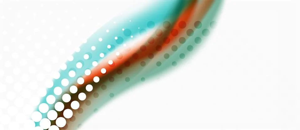 Trendy abstract wave blur pattern, multicolored lines on white background for Stock Illustration