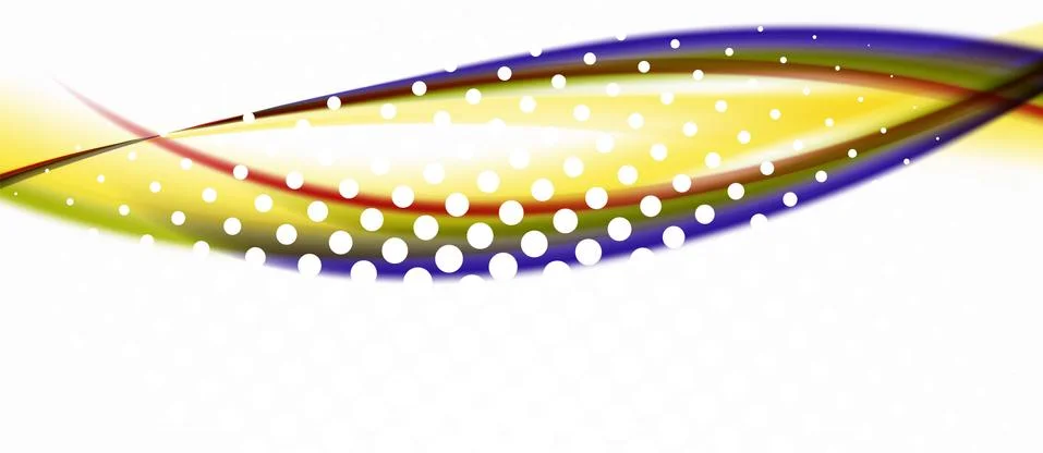 Trendy abstract wave blur pattern, multicolored lines on white background for Stock Illustration