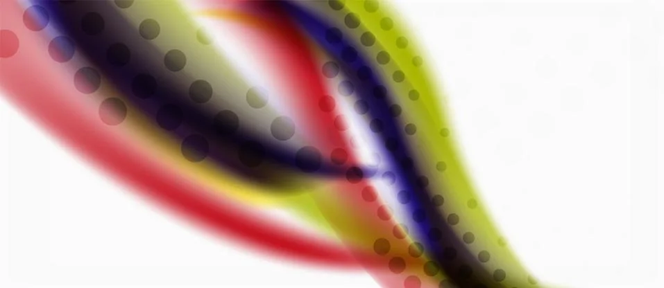 Trendy abstract wave blur pattern, multicolored lines on white background for イラスト素材