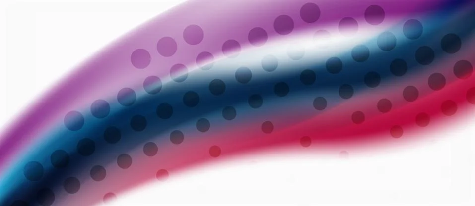Trendy abstract wave blur pattern, multicolored lines on white background for Illustrazione stock