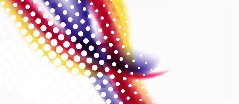 Trendy abstract wave blur pattern, multicolored lines on white background for Illustrazione stock