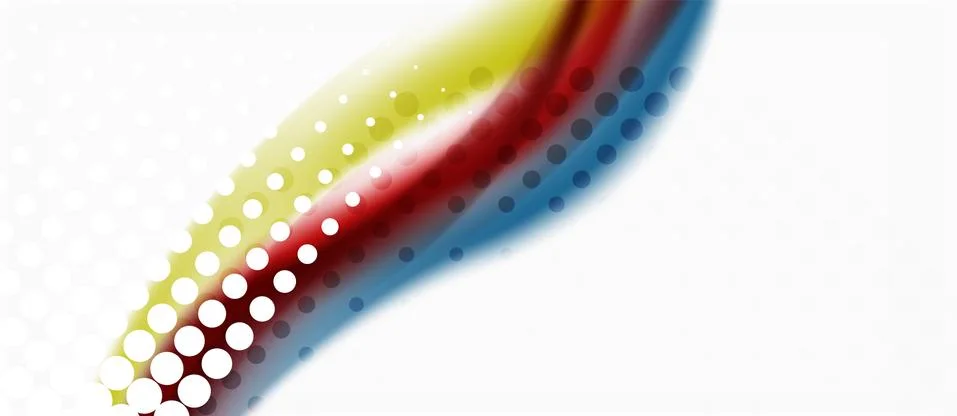 Trendy abstract wave blur pattern, multicolored lines on white background for Illustrazione stock