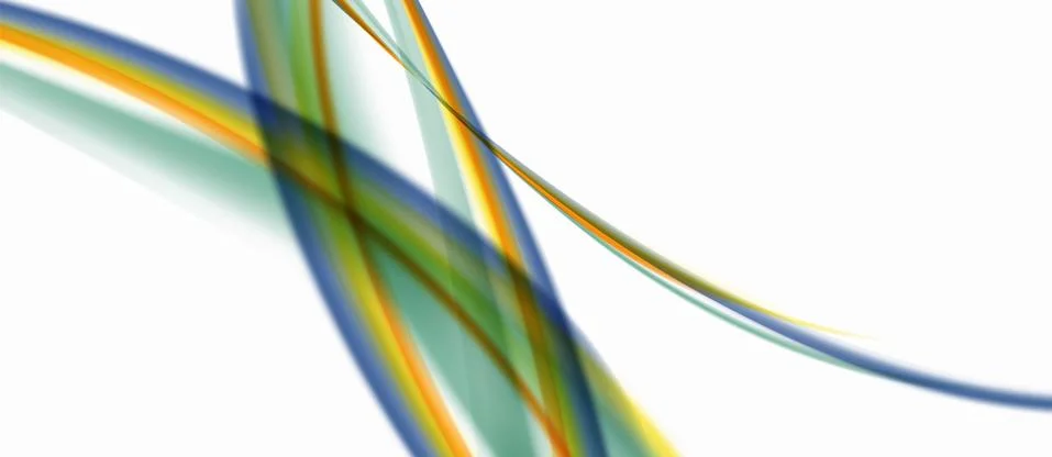 Trendy abstract wave blur pattern, multicolored lines on white background for Stock Illustration