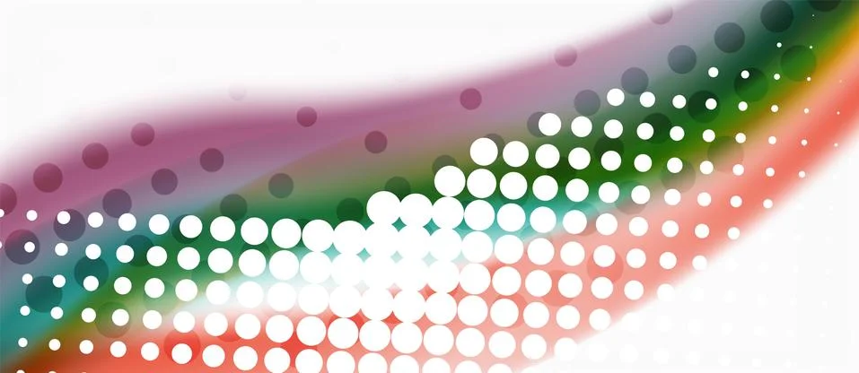 Trendy abstract wave blur pattern, multicolored lines on white background for Stock Illustration