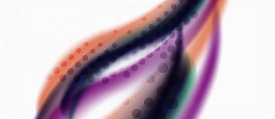 Trendy abstract wave blur pattern, multicolored lines on white background for Illustrazione stock