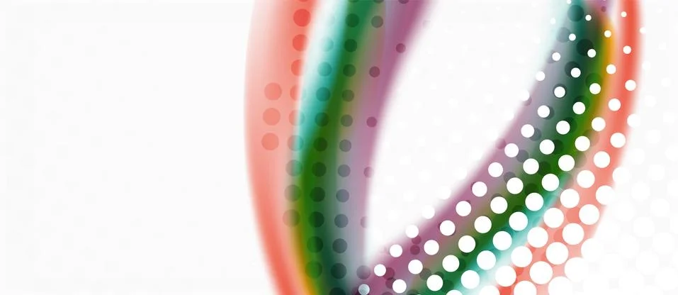 Trendy abstract wave blur pattern, multicolored lines on white background for 스톡 일러스트