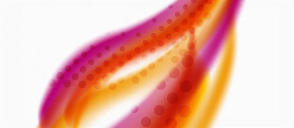Trendy abstract wave blur pattern, multicolored lines on white background for イラスト素材