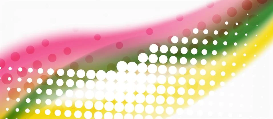Trendy abstract wave blur pattern, multicolored lines on white background for Stock Illustration
