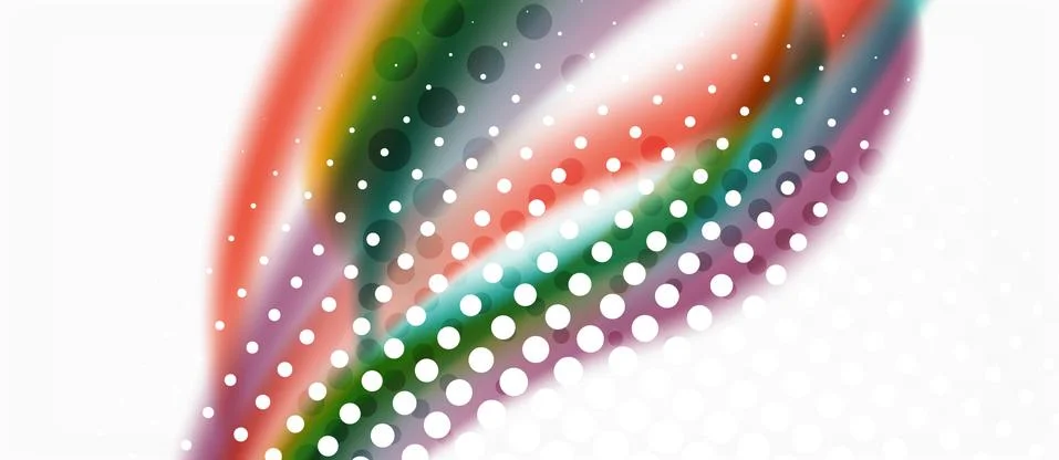 Trendy abstract wave blur pattern, multicolored lines on white background for Illustrazione stock