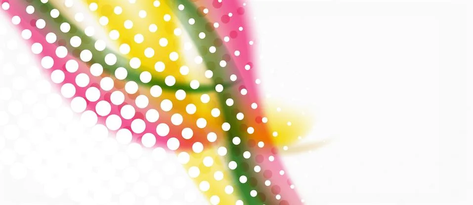 Trendy abstract wave blur pattern, multicolored lines on white background for Stock Illustration