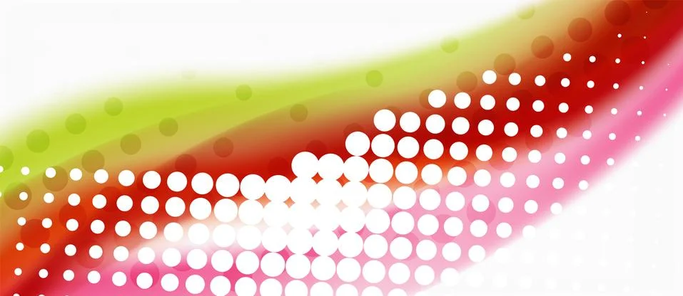 Trendy abstract wave blur pattern, multicolored lines on white background for Stock Illustration